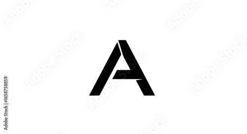 Bold black geometric letter A logo with a modern angular design Minimalist uppercase initial icon with a disconnected crossbar.