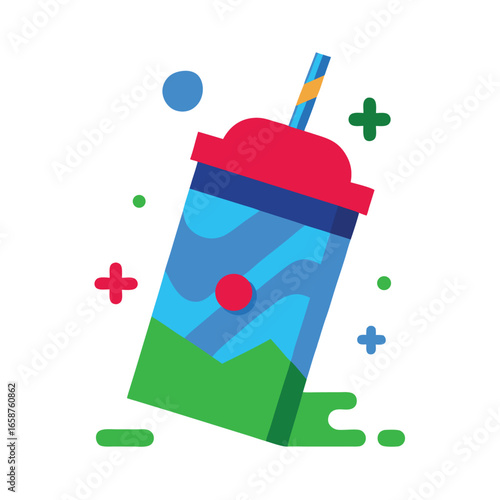 protein shake packet in futuristic style with play 