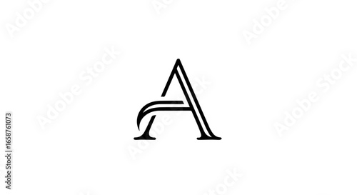Elegant black letter A logo design with double parallel lines and a stylish curved crossbar.