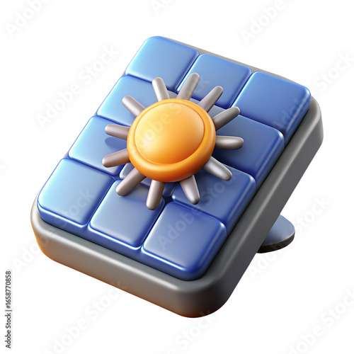 Renewable Energy 3D Icons – Solar Technology and Eco-Friendly Power