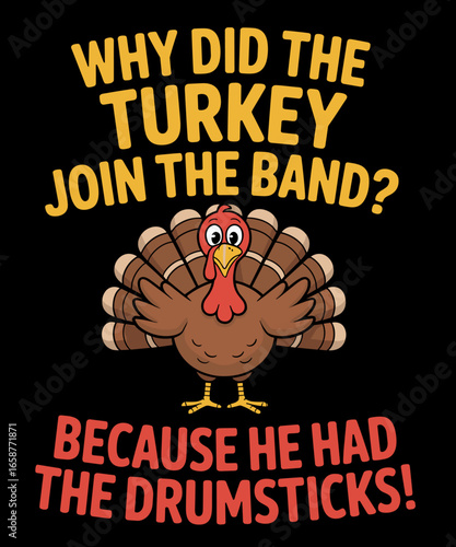 Retro Funny Thanksgiving Joke Turkey Drumsticks Band Drummer