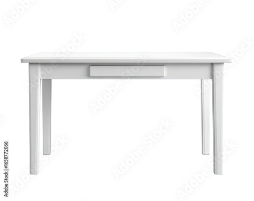Simple white rectangular table with a drawer
