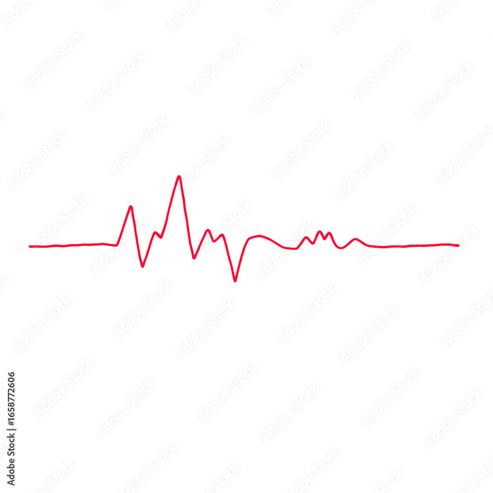 Naklejka premium Photo of drawing of a red ECG line isolated on transparent background