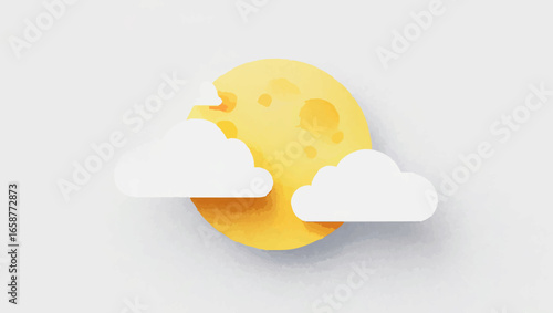 Sun Shining Behind Clouds 3D Render

