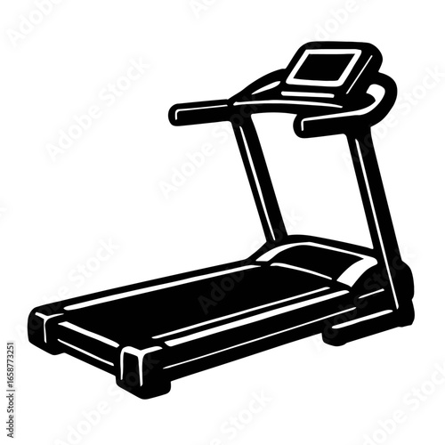 Vector illustration of a modern treadmill running machine