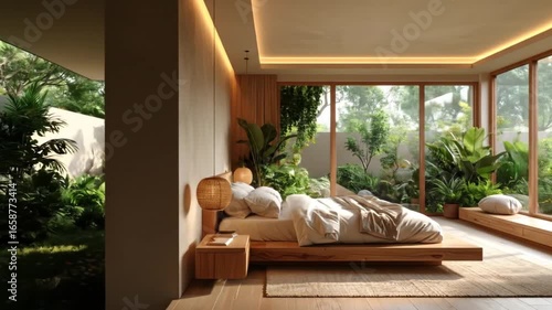 Modern bedroom interior decoration
