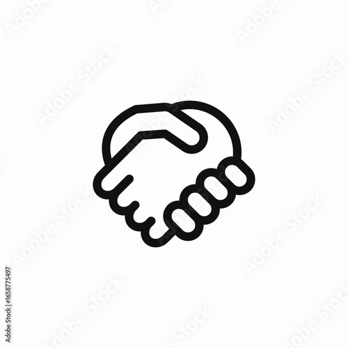 business handshake agreement icon sign vector