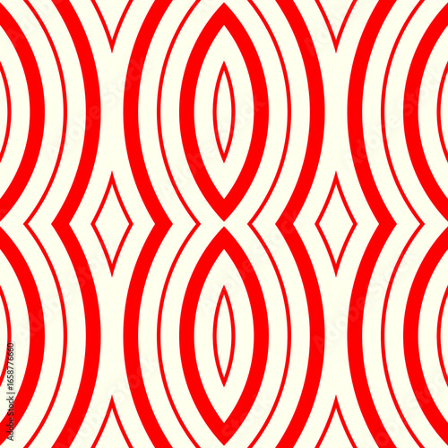 Oval, lozenge shapes pattern. Ethnic seamless ornament. Embroidery background. Simple wallpaper. Linear motif. Geometrical backdrop. Digital paper. Web designing. Textile print. Vector abstract.