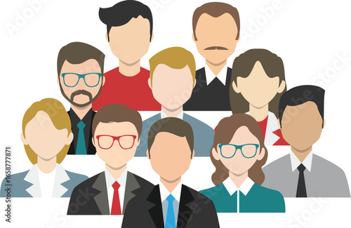 Group of business people team illustration in vector style
