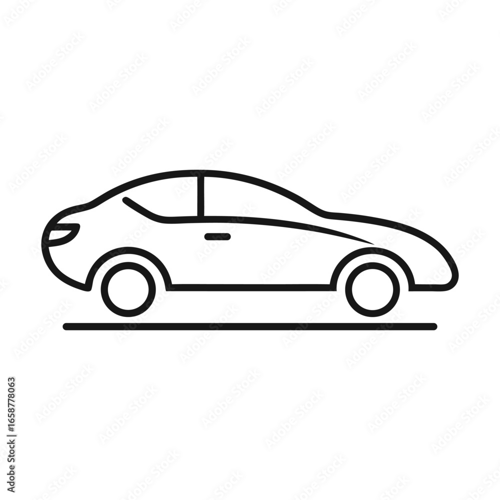 Single Line Logo of a Self Driving Car White Background Vector Single Line Logo of a Self Driving Car White Background Vector
