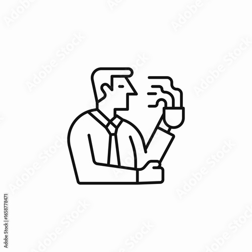 man drinking coffee icon sign vector