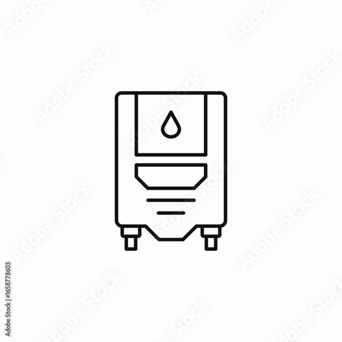tankless water heater icon sign vector