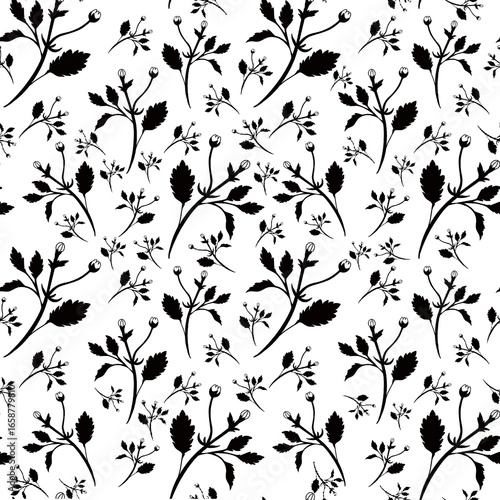 seamless floral pattern with leaves