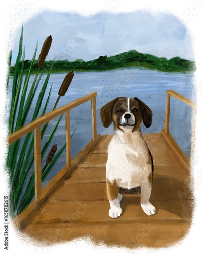 dog on the beach