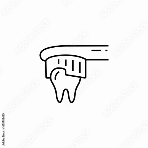 brushing a tooth icon sign vector