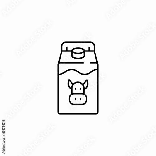 cow milk carton icon sign vector