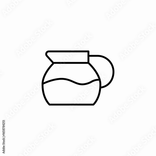 glass coffee carafe icon sign vector