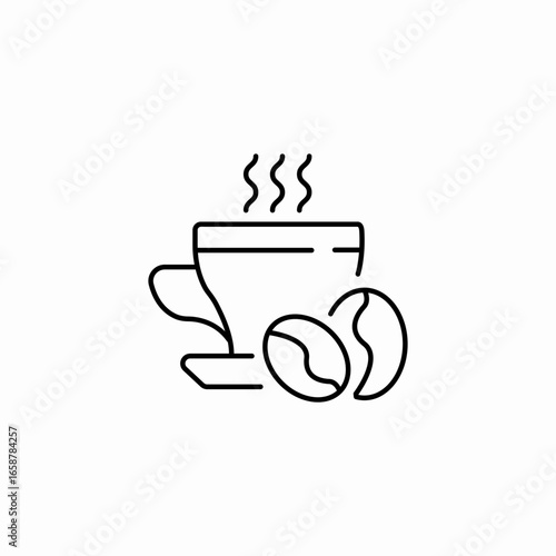 hot coffee cup icon sign vector