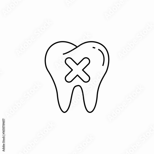 tooth decay cavity icon sign vector