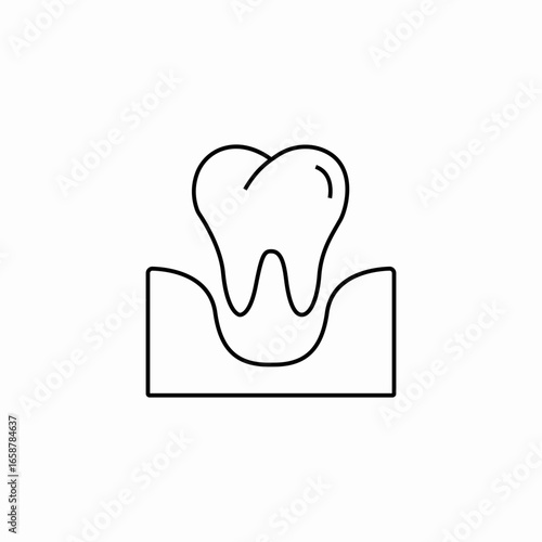 tooth in gum icon sign vector