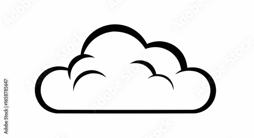 Simple cloud outline for weather forecasts and design projects, a clean and modern graphic element to enhance your presentation or website with a touch of minimalist beauty
