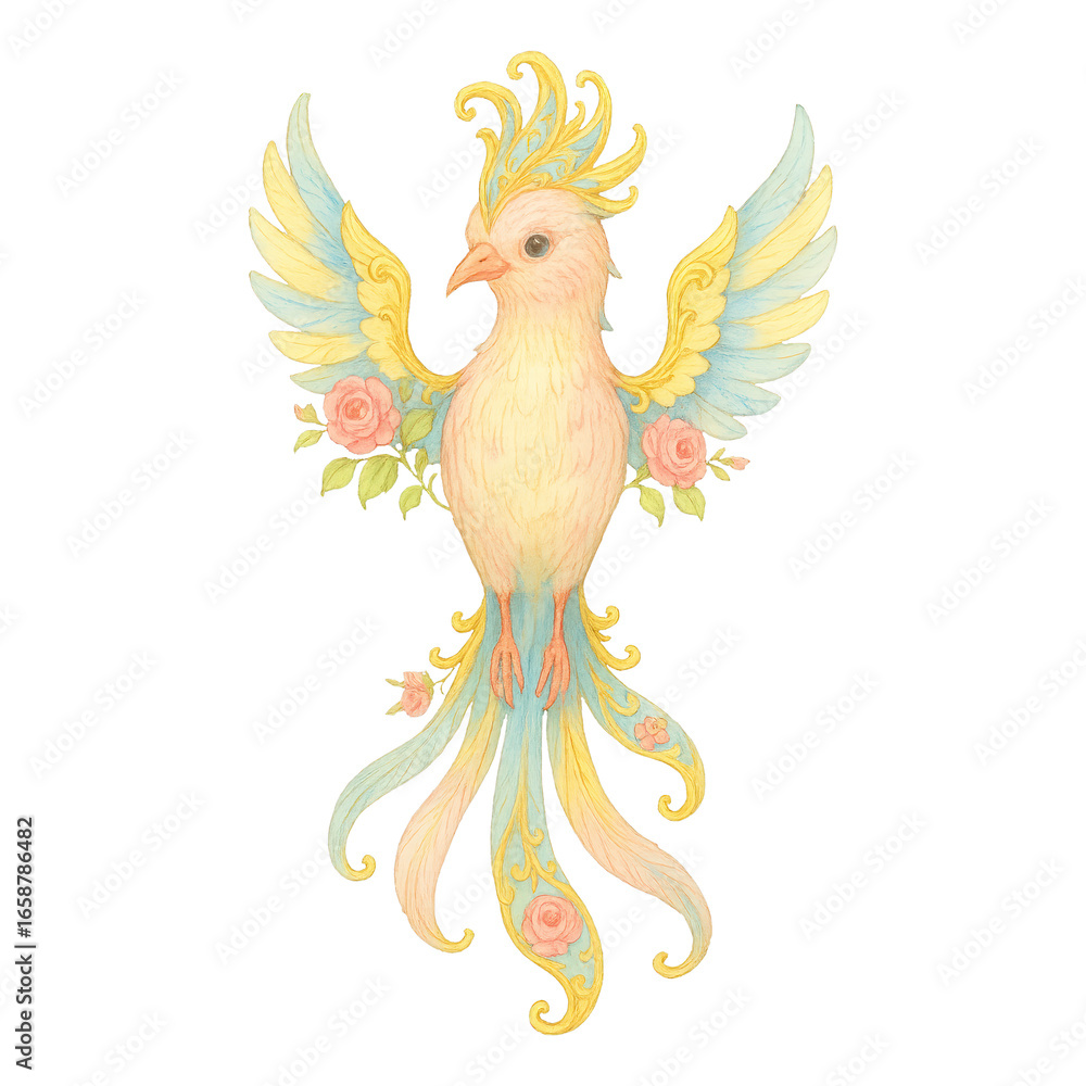 Fototapeta premium PNG Elegant mythical bird illustration
