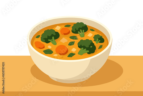Indonesian homemade food illustration vector of spinach soup