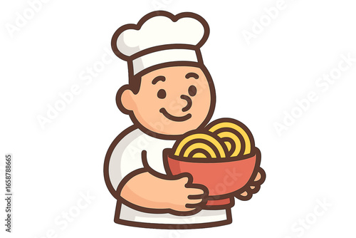 Kawaii chinese food character cartoon vector, cute ramen takeout mascot with chopsticks and money, isolated hand drawn asian cuisine illustration design