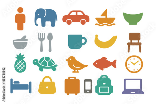 Thai national symbols are featured in the Thailand icon set, a collection of vector thin line style icons