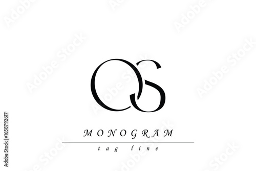 OS Initials Stylized Monogram Design Featuring Intertwined. Artistic representation of monogram initials creatively arranged and displayed.