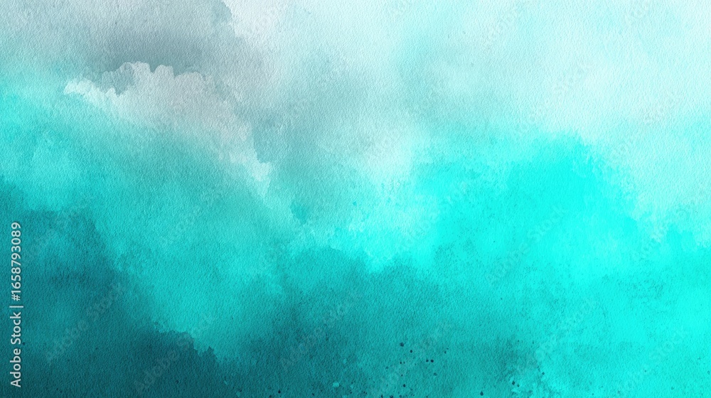 Obraz premium Teal and gray watercolor background design.