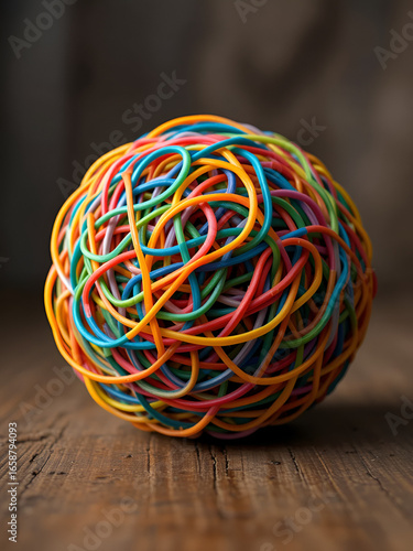 Wallpaper Mural ball of elastic rubber bands Torontodigital.ca
