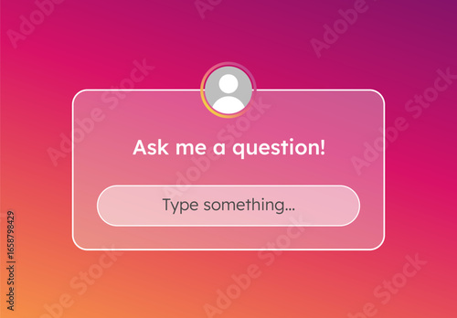 A modern Instagram interface template with the phrase Ask Me a Question, elegant and vibrant, with a question box for interactive engagement