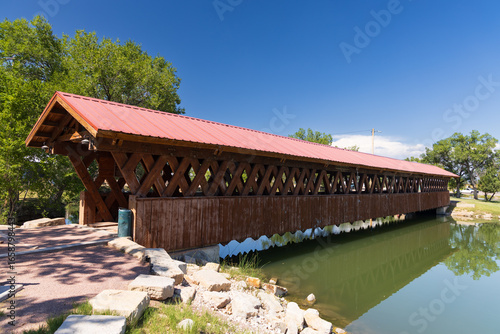 Covered bridge at the Edgemont city park, South Dakota