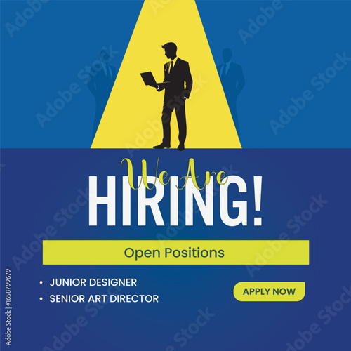 We are hiring. we're hiring creative concept. Hiring creative work. open vacancy design, Hiring social media poster design.