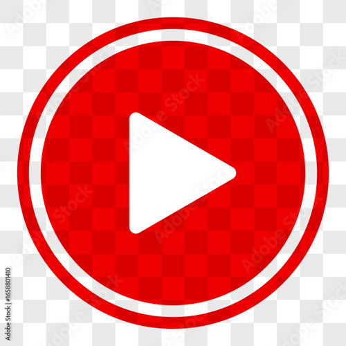 Play button. Red round play icon