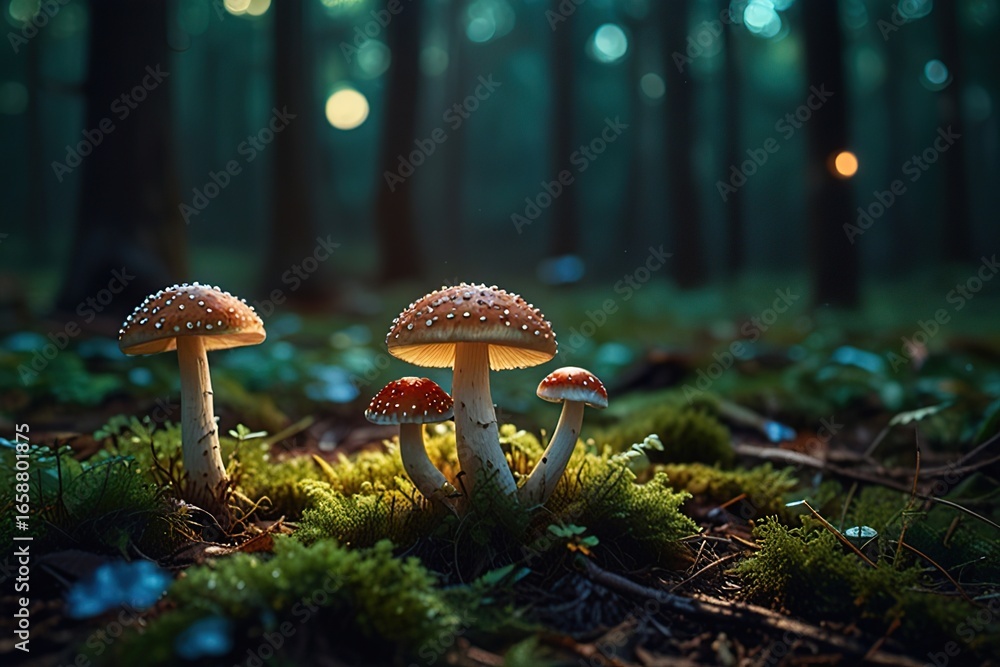 Fototapeta premium mushrooms in the forest