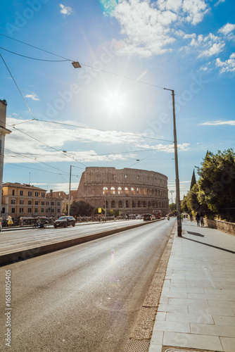 Ancient Roman Colosseum amphitheater in Rome, Italy