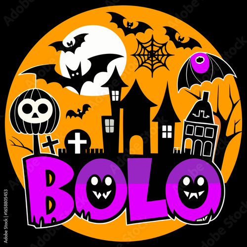 Scary Halloween Vector Set Ghosts, Pumpkins, Cats & Witch Hats.eps