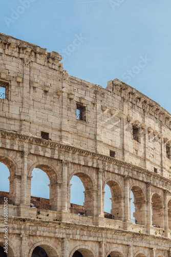 Ancient Roman Colosseum amphitheater in Rome, Italy