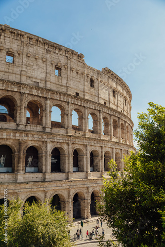 Ancient Roman Colosseum amphitheater in Rome, Italy