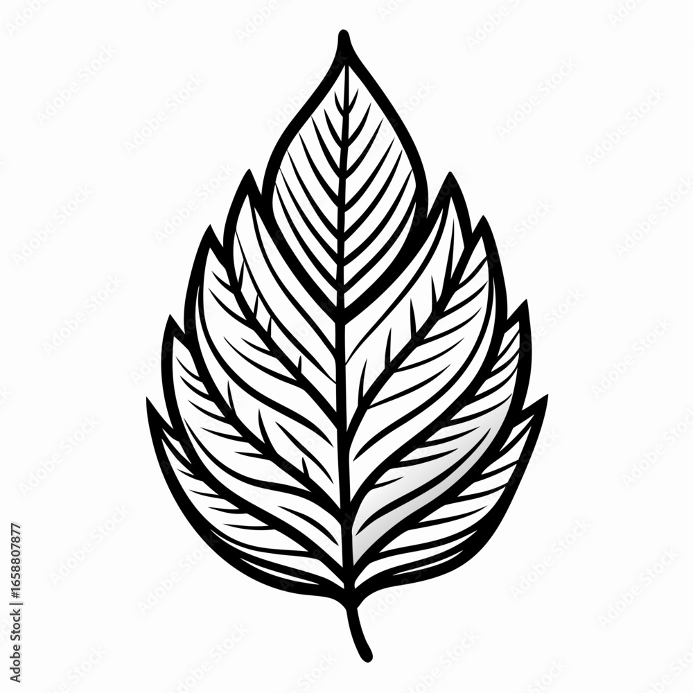 Fototapeta premium black and white leaf