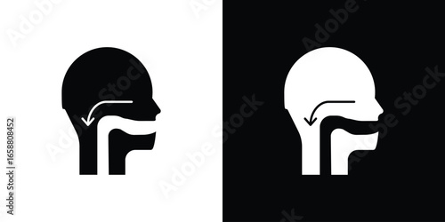 Head Swallowing Illustration, Isolated on White Background