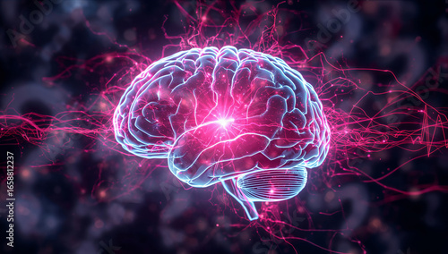 Exploring the vibrant connections of the human brain in a digital abstract representation