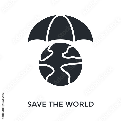 Save The World Icon Glyph Style. Vector Illustration For Graphic Design