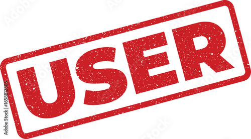Red rectangular stamp with the word USER in white letters and a distressed texture