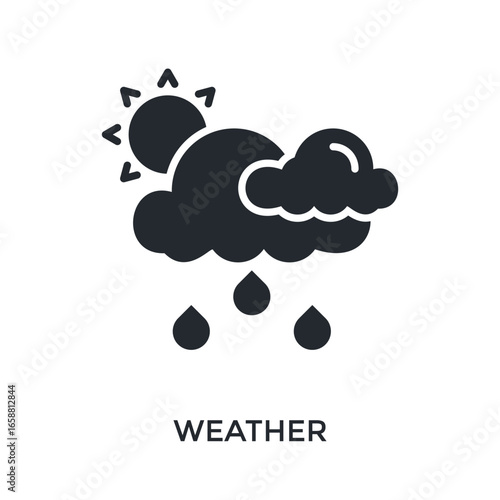 Weather Icon Glyph Style. Vector Illustration For Graphic Design
