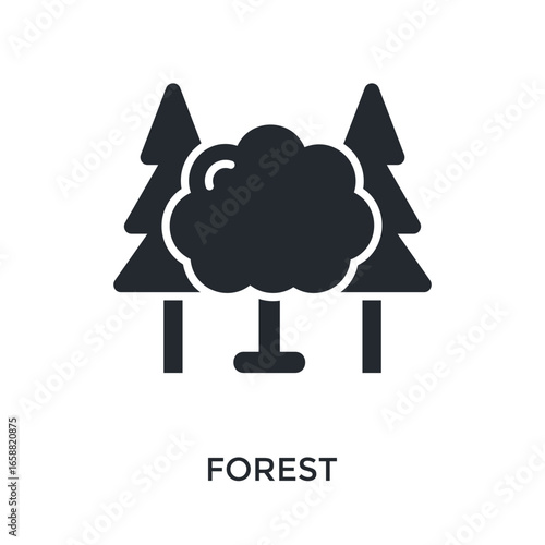Forest Icon Glyph Style. Vector Illustration For Graphic Design