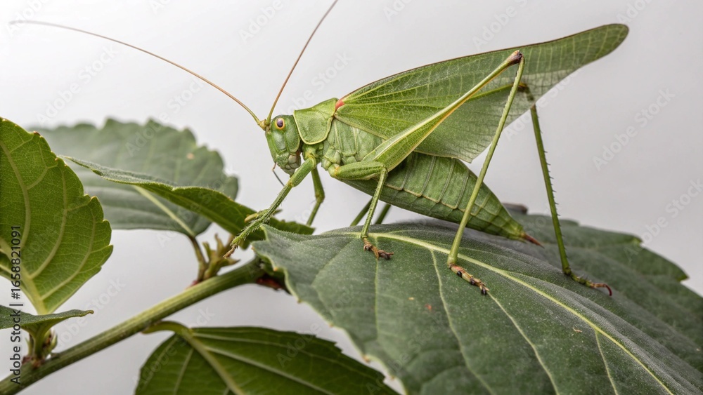 Fototapeta premium Katydid on studio background