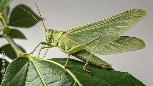 Katydid on studio background